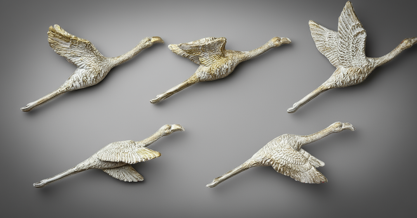 Flying crane wall  set 6.pcs