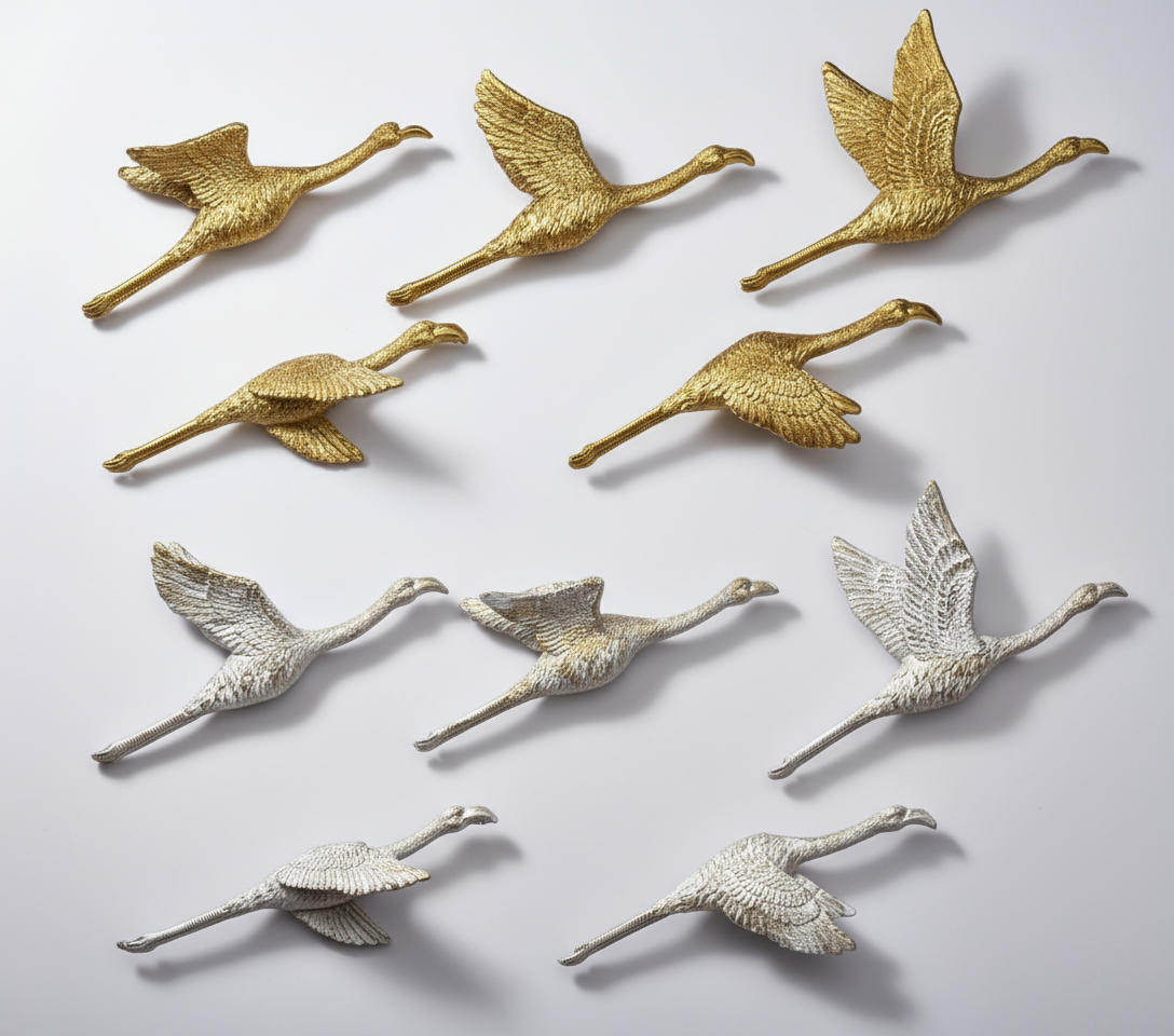 Flying crane wall  set 6.pcs