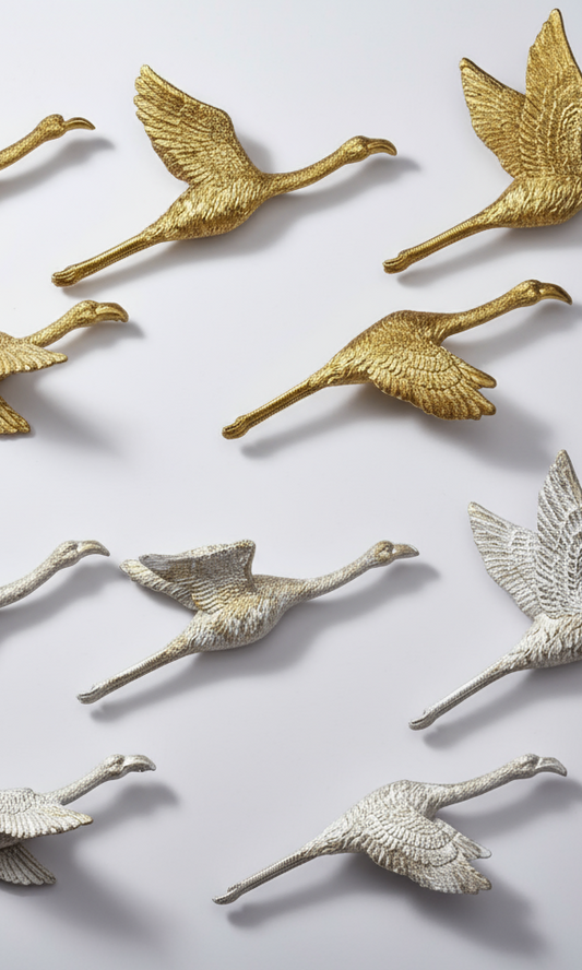 Flying crane wall  set 6.pcs